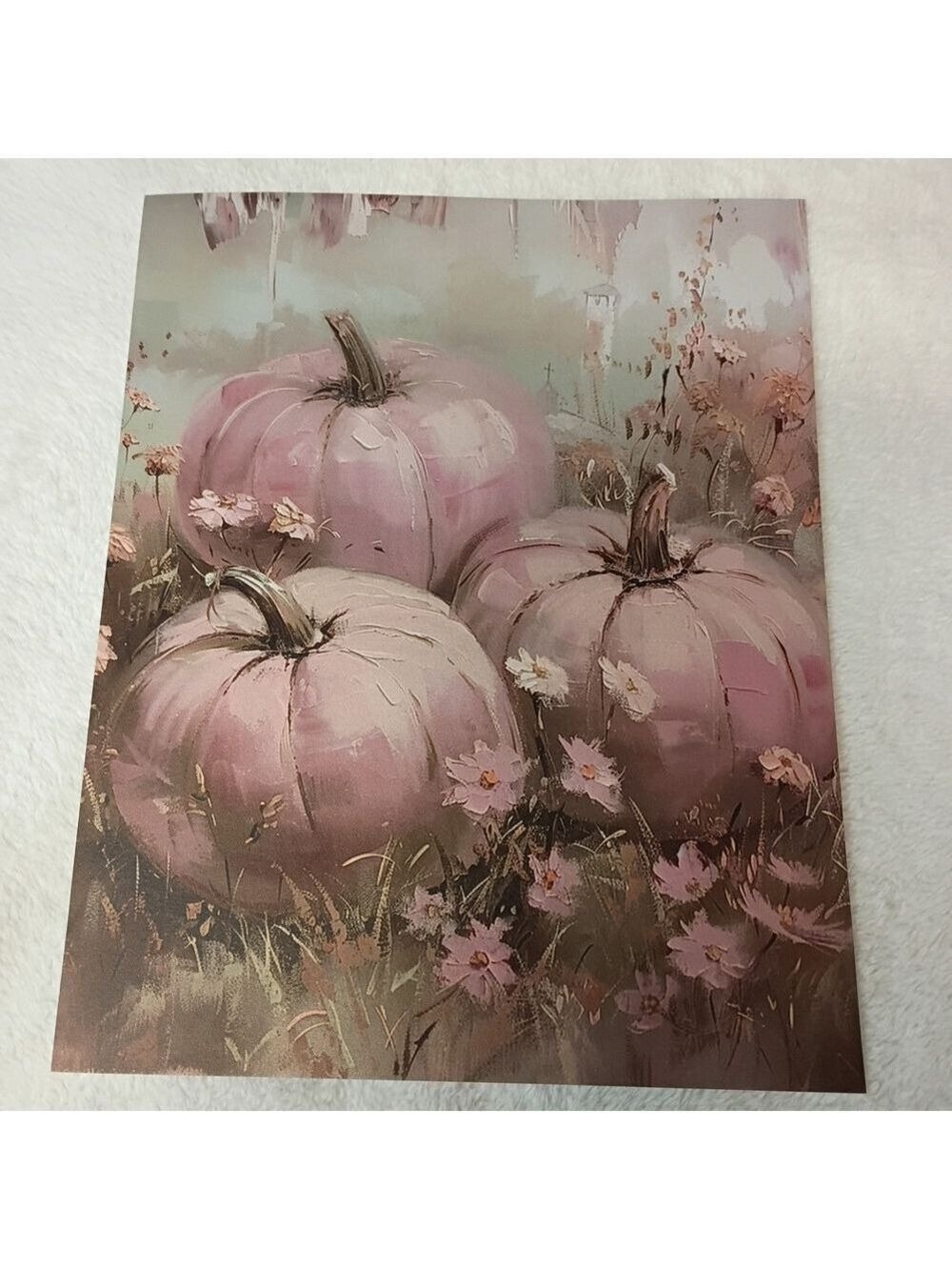 2/$10 Whimsical Pink Pumpkin Art Print